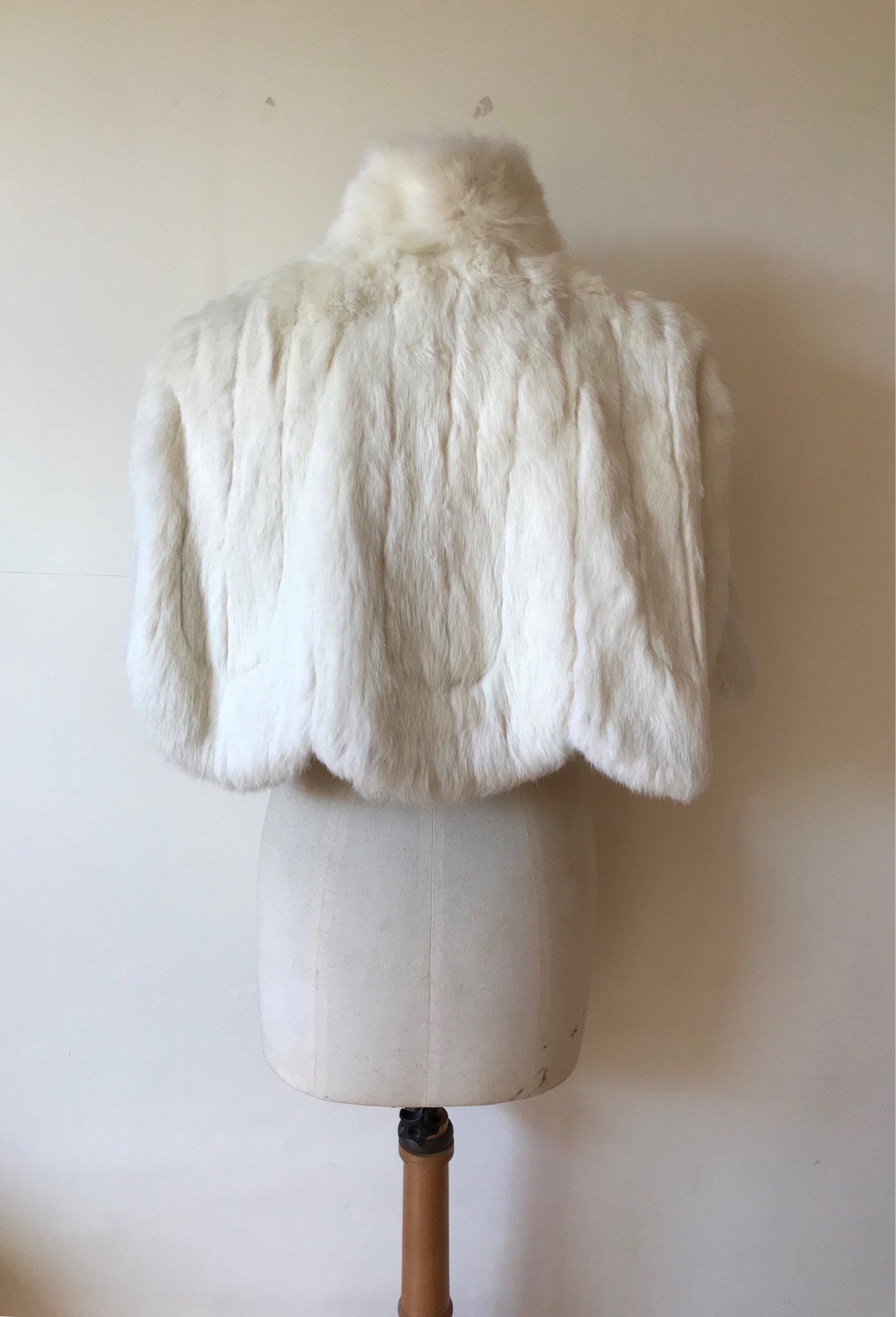 Vintage 1930s White Fur Shoulder Cape Capelet Brides Capelet 30s Art