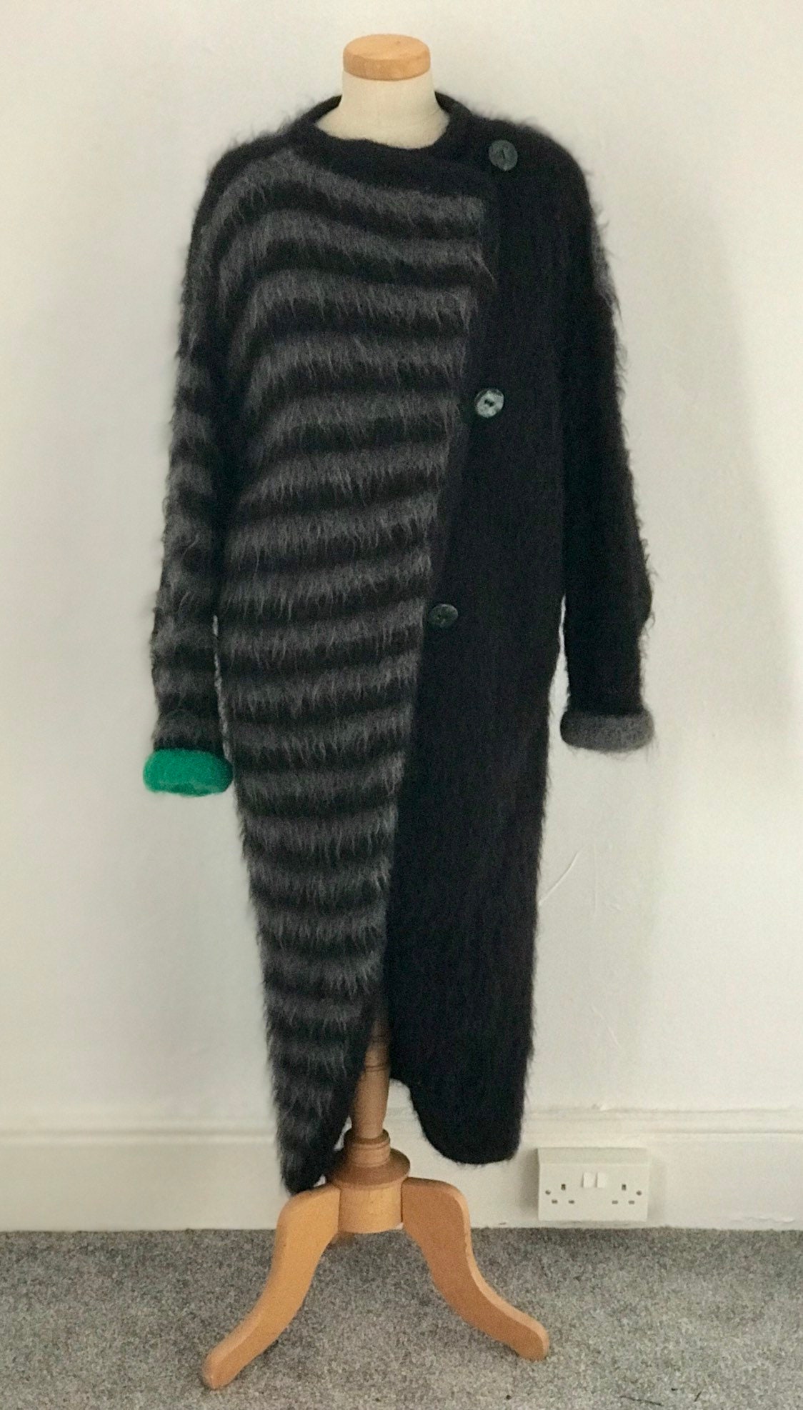 Vintage 1980s Mohair Coat Hand Knitted Jan Lord Original Beautiful