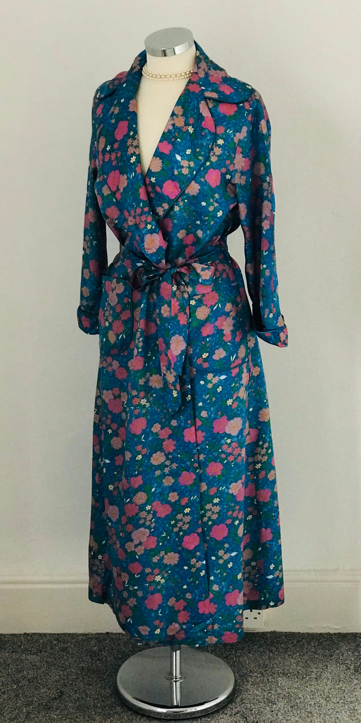 Vintage 1950s Robe Dressing Gown Kayser Peignoir 50s Boudoir Hostess ...