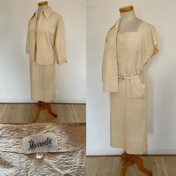 Stunning Harrods 1940s Tea Dress & Jacket Cocktai… - image 1