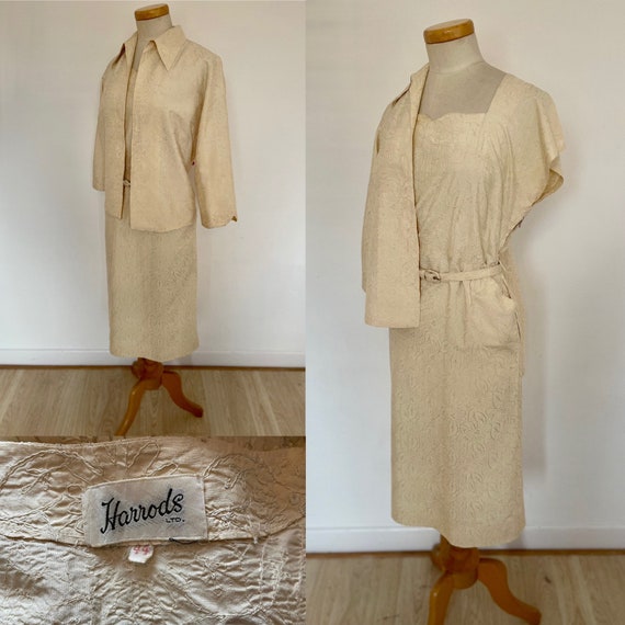 Stunning Harrods 1940s Tea Dress & Jacket Cocktail Su… Gem