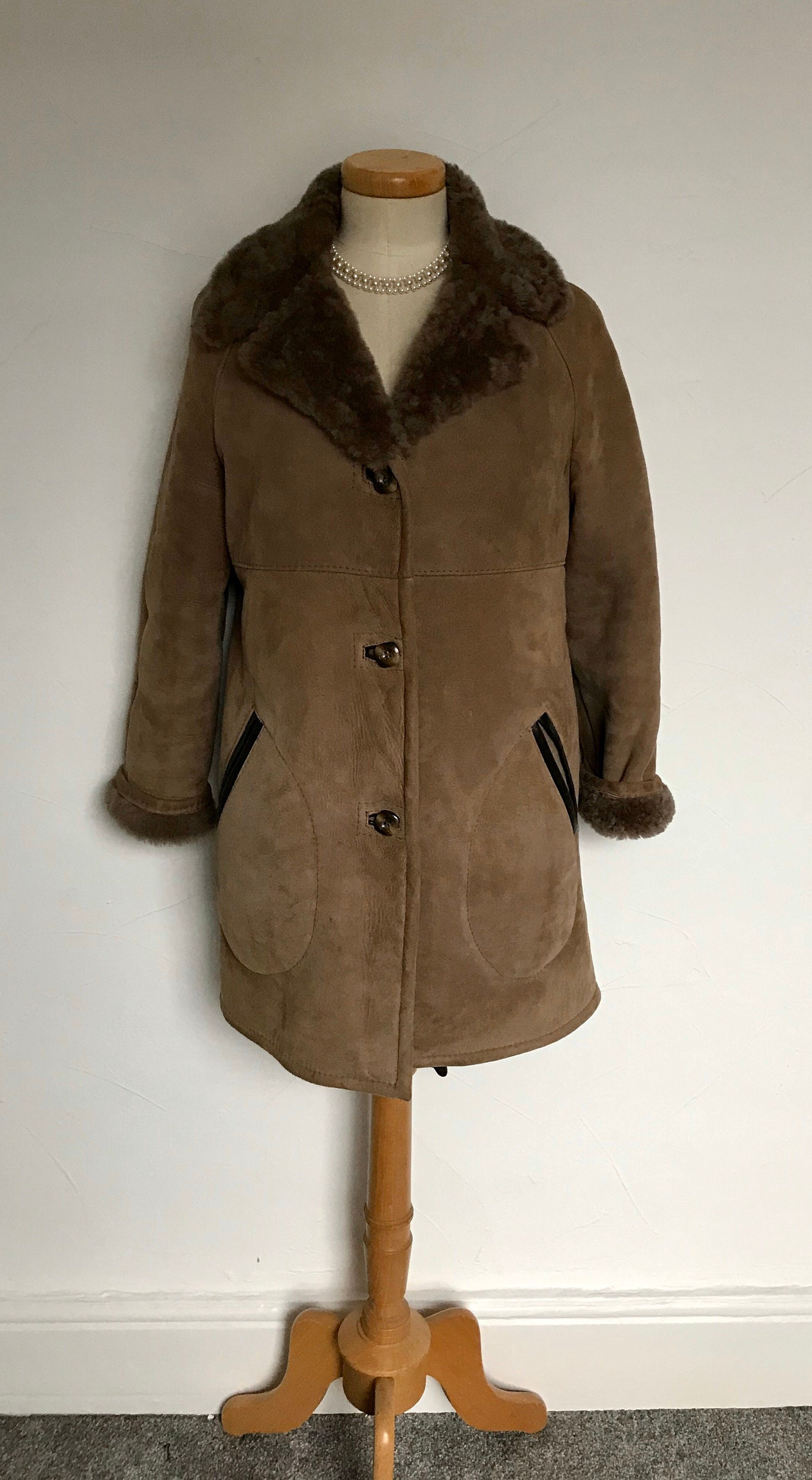 Vintage 1960s Curly Lambskin Coat Sheepskin Shearling Glenhusky Winter