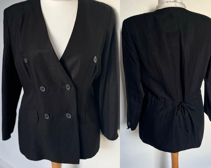 Vintage 80s Linen Blazer Stunning Unworn Classic Alexon