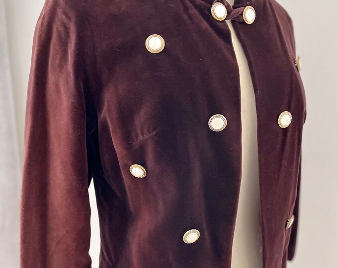 1950s Tyrolean Jacket Velvet Fitted Alpine Dirndl