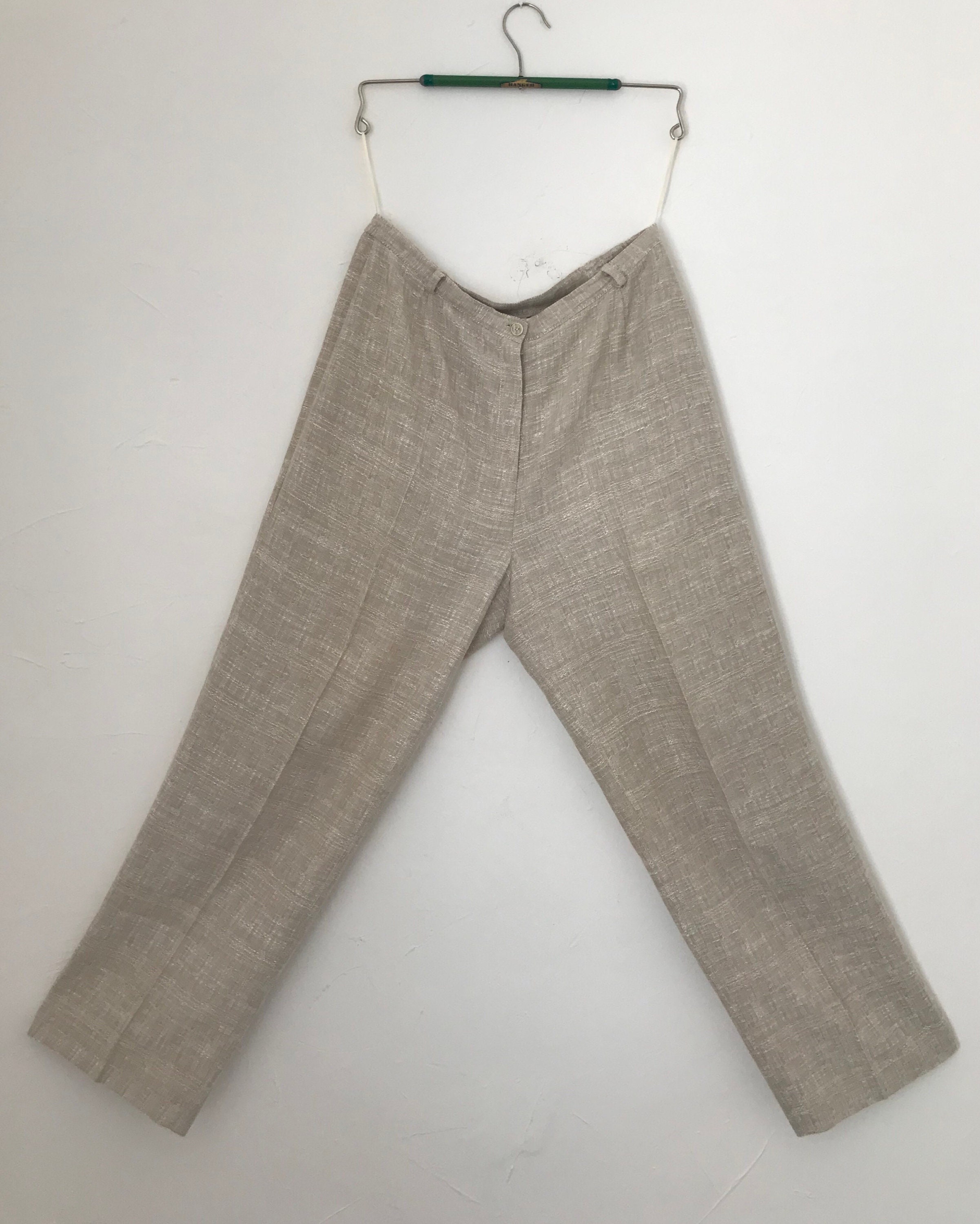 Vintage Linen Palazzo Pants Wide Leg Italian Trousers Gray & Osbourn ...