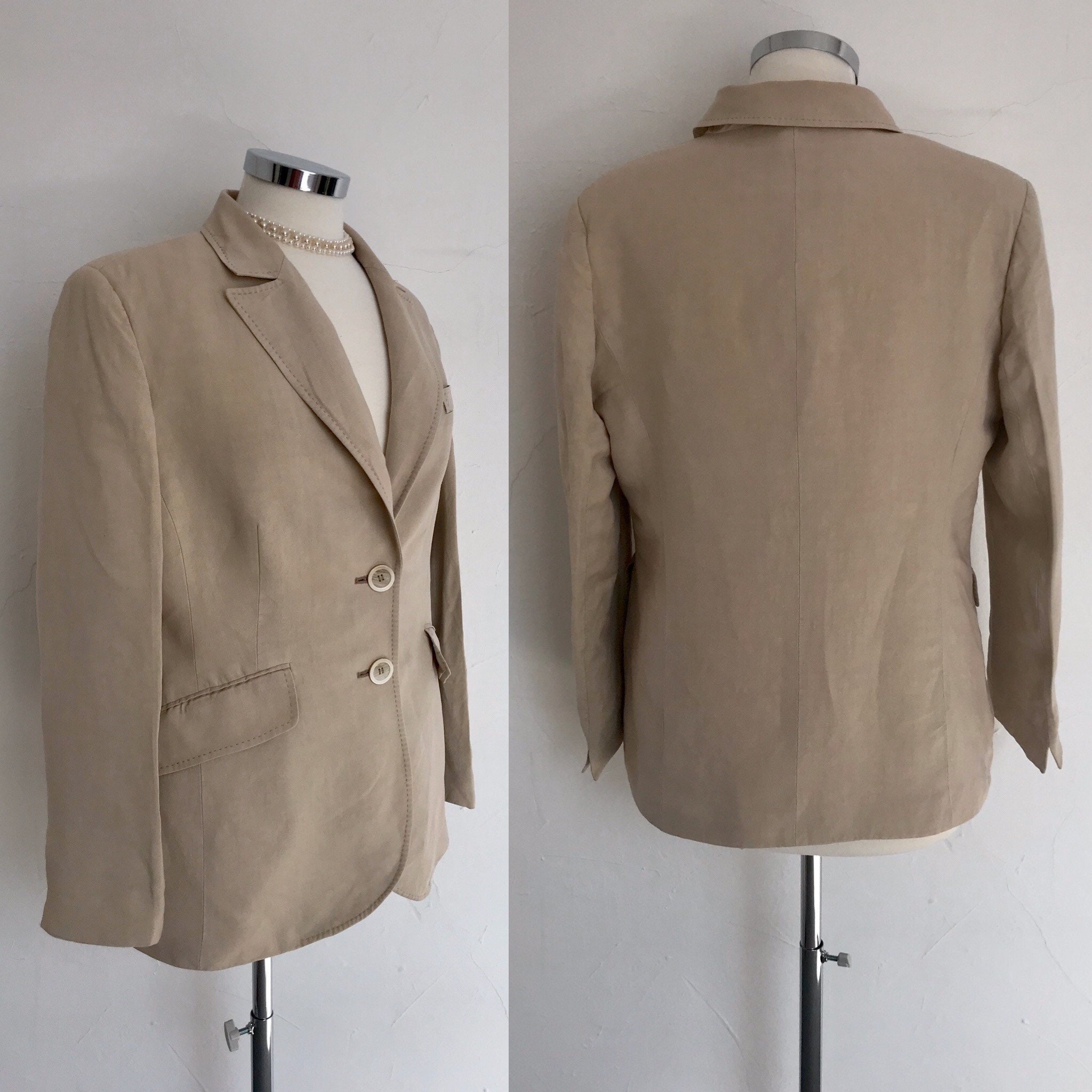 Vintage 1980s Italian Linen Jacket Vivid Lining 80s Boho Lagenlook ...