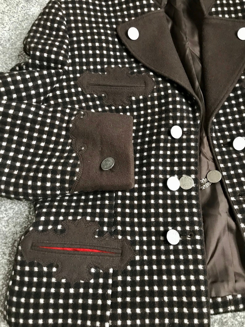 Vintage 1950s Tirol Jacket Silver Schilling Buttons Traditional 50s Austrian Bavarian Alpine Dirndl UK 16