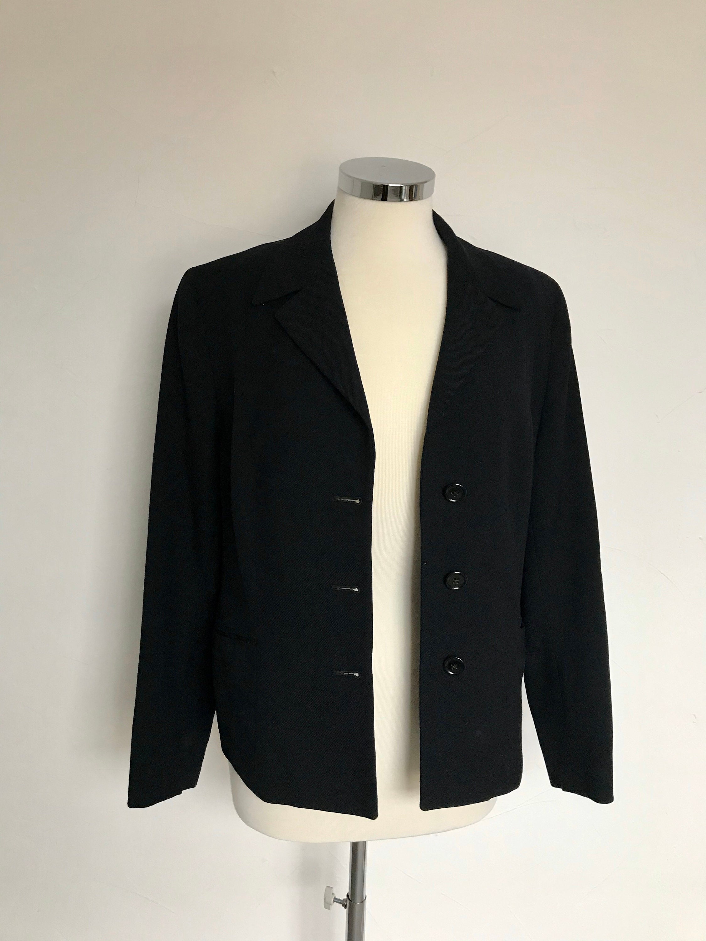 Vintage 1950s Fitted Jacket Navy Worsted Wool John Collier 50s Casual ...