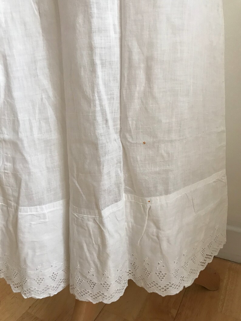 Victorian Petticoat Linen Lace Red Cross Issue Bustle Underskirt Heirloom Gothic Beauty