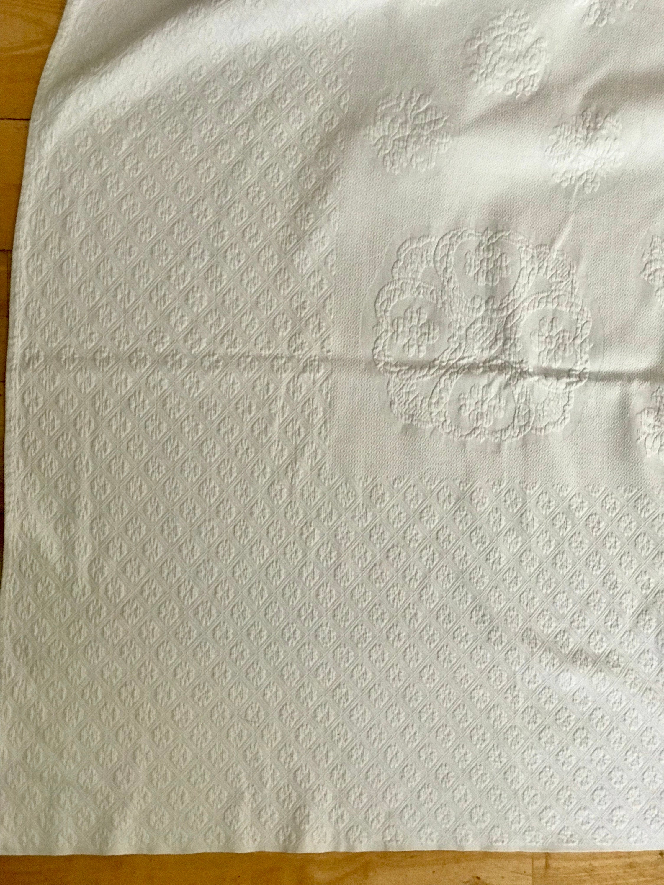 Antique 1800s Marcella Bedspread Victorian Throw Cover Vintage Dowry