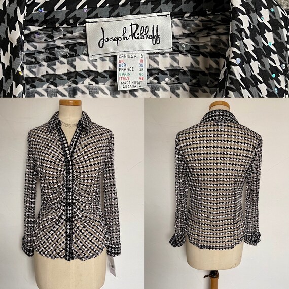 Vintage Peplum Jacket Blouse with Diamanté Detaili