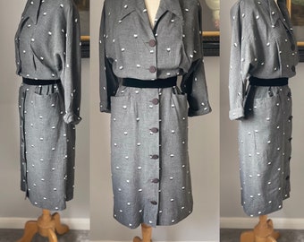 Vintage 1950s Wiggle Dress by California Pockets Button Through 50s Glam