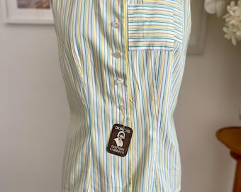 1950s Vintage Blouse Shirt Dorcas Cotton Top Pristine Unique Sample Cool Summer Vibe Retro