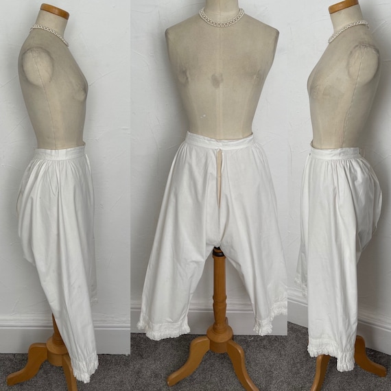 Victorian Linen Bloomers Open Crotch Split Drawers Knickers Hand Sewn  Beautiful Unworn Dowry -  Sweden