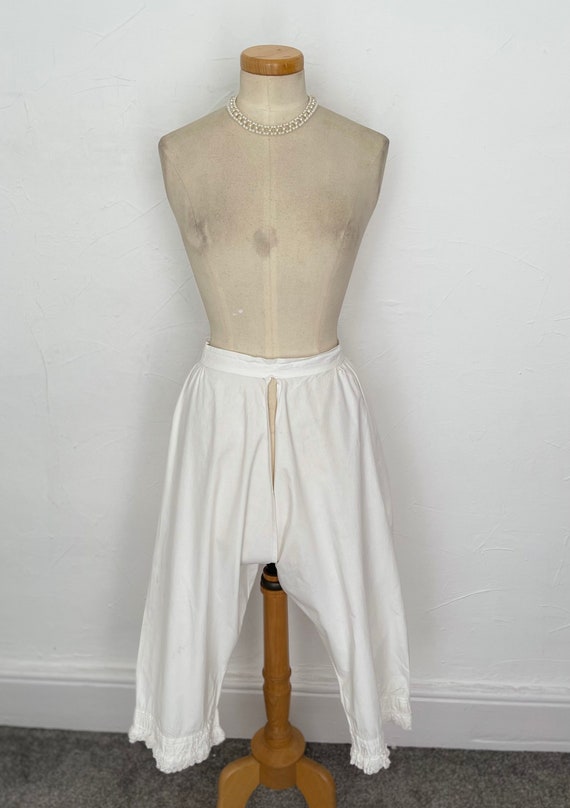 Victorian Linen Bloomers Open Crotch Split Drawers Kn… - Gem