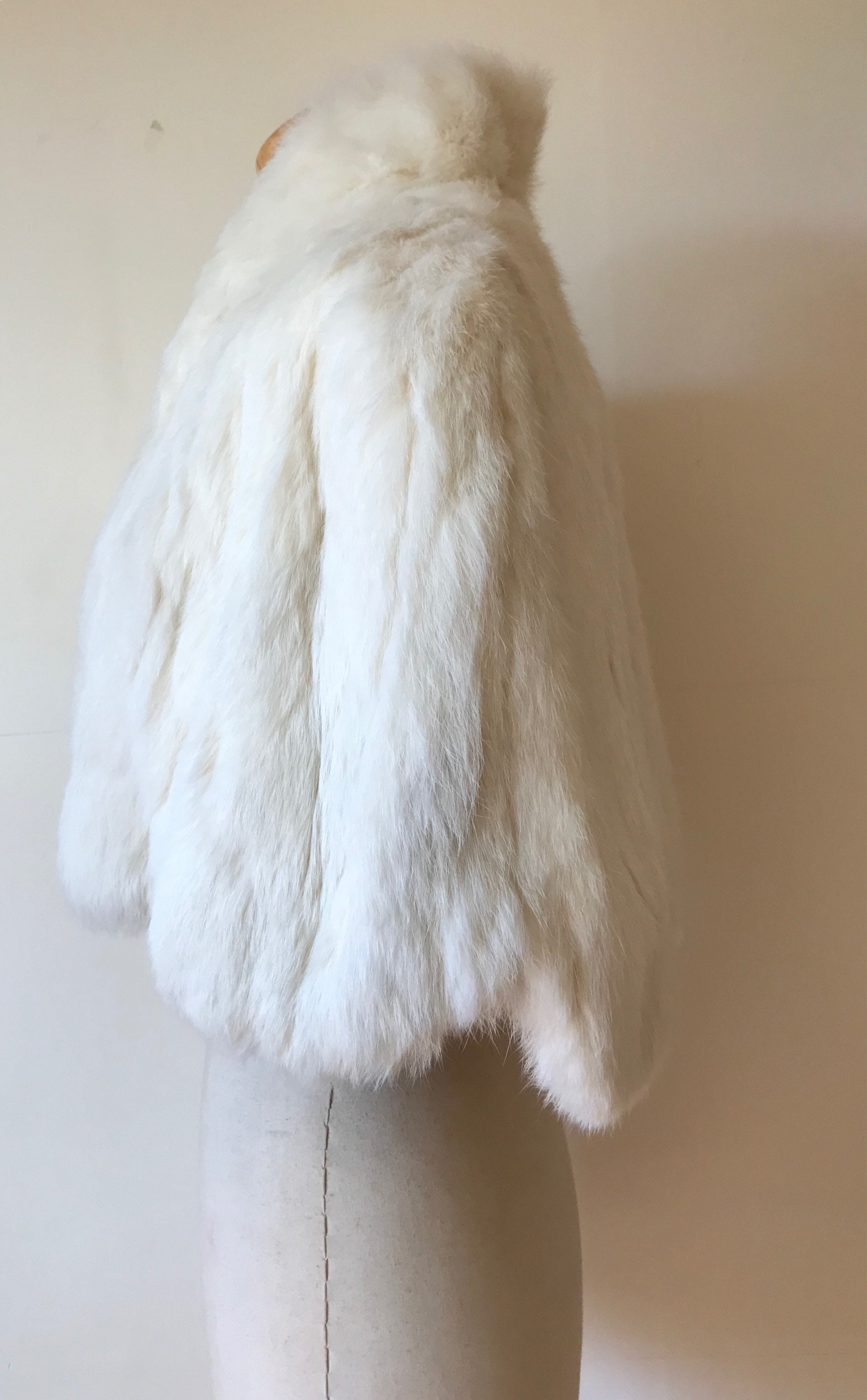 Vintage 1930s White Fur Shoulder Cape Capelet Brides Capelet 30s Art