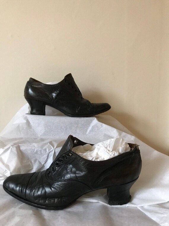 Vintage 1920s Leather Boots Victorian Shoes by Lut