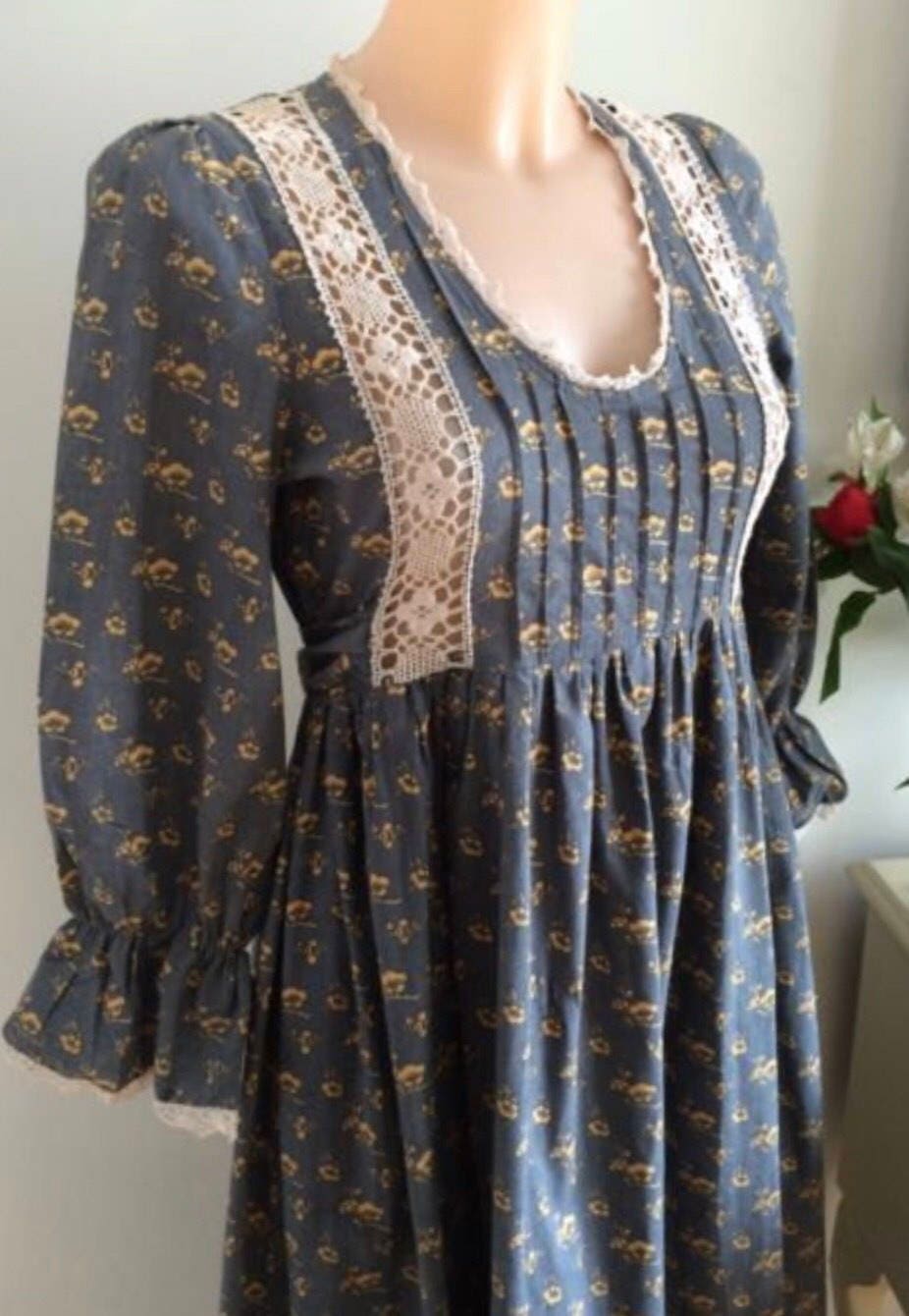 Vintage Laura Ashley Prairie Dress Cherry Blossom Print and Hand Made ...