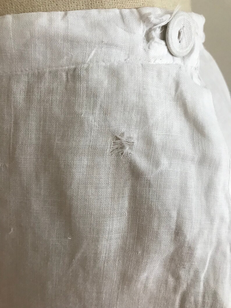 Victorian Petticoat Linen Lace Red Cross Issue Bustle Underskirt Heirloom Gothic Beauty
