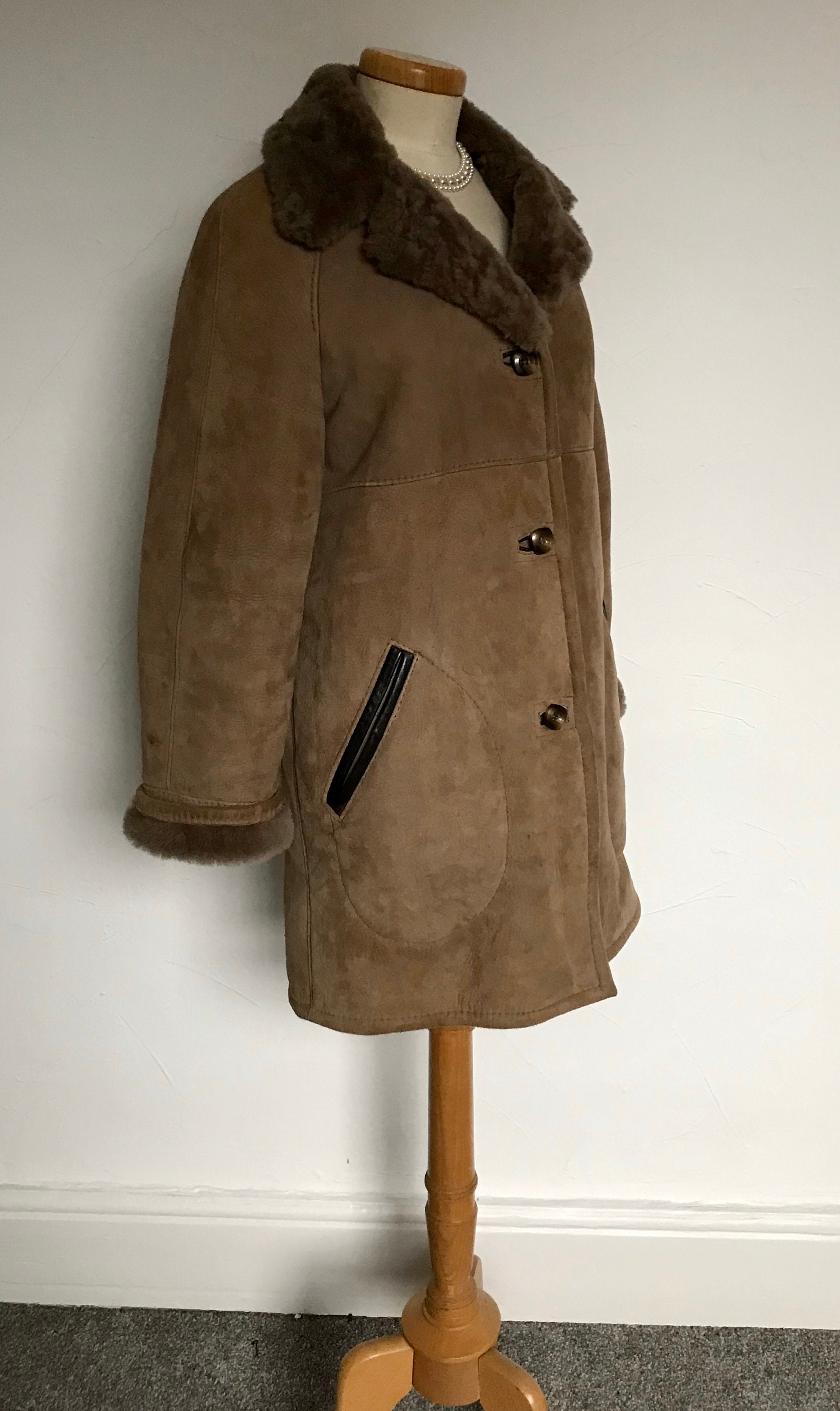 Vintage 1960s Curly Lambskin Coat Sheepskin Shearling Glenhusky Winter