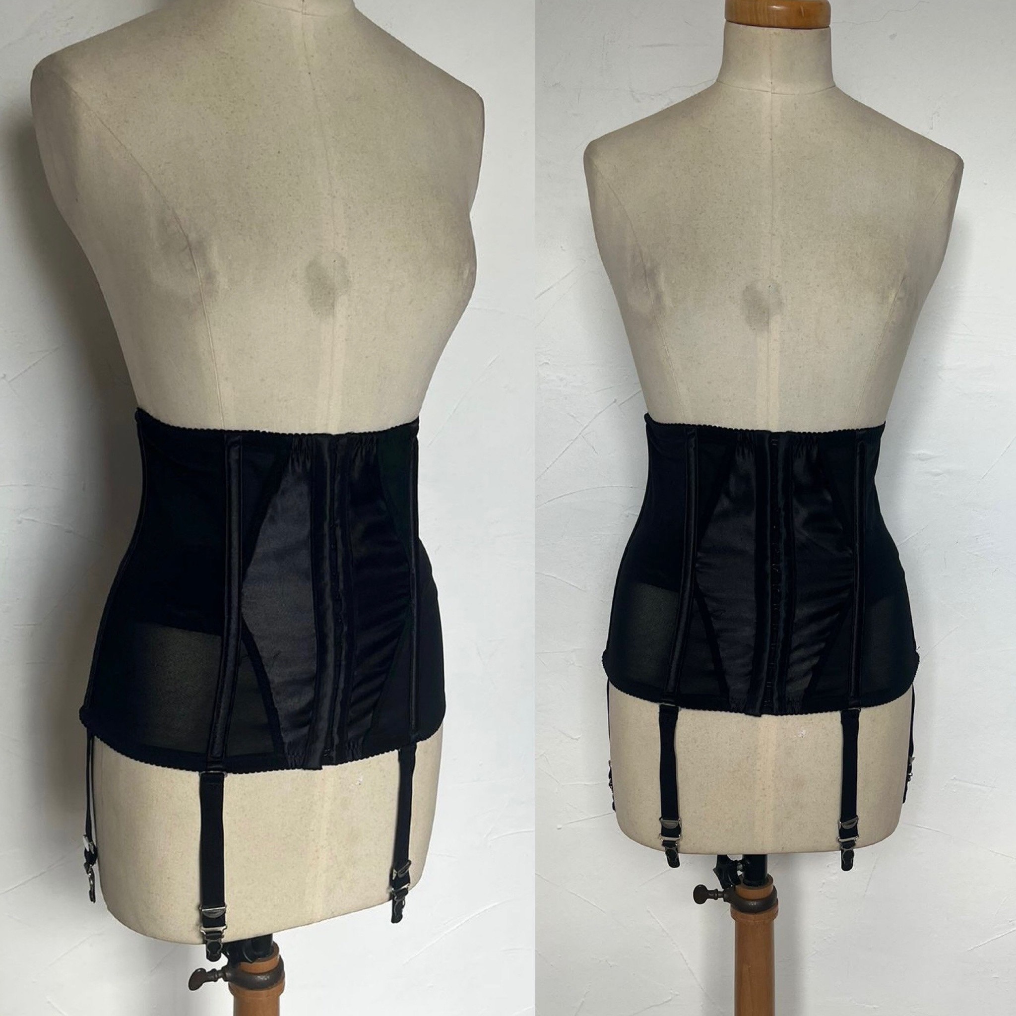 Vintage 1950s Corset Girdle Waist Trainer Boned Suspenders Firm