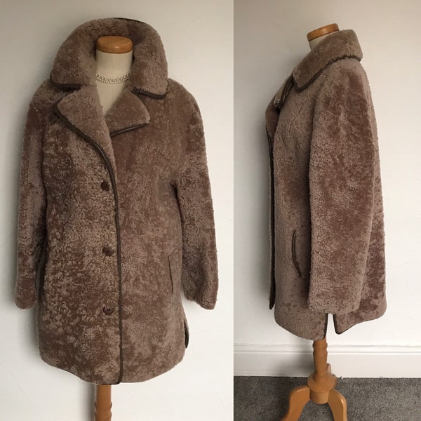 Vintage 1960s Curly Sheepskin Shearling Jacket Luxurious Heatona 60s London MOD 16