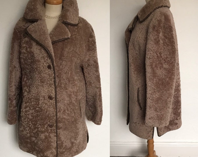 Vintage 1960s Curly Sheepskin Shearling Jacket Luxurious Heatona 60s London MOD 16