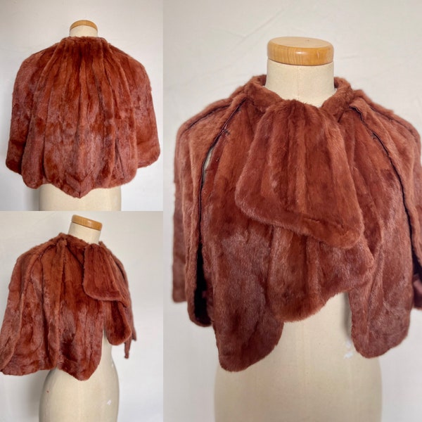 Vintage 1920s Cape Shoulder Wrap 20s Rare Art Deco Panelled Sable Mink Stunning Pristine