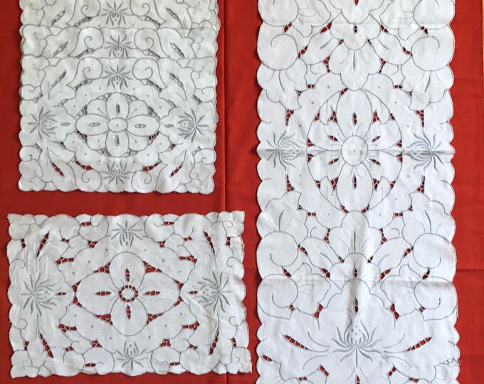 Art Deco Table Linen 16 Napkins Place Settings Sandwich Plate Mats Huge