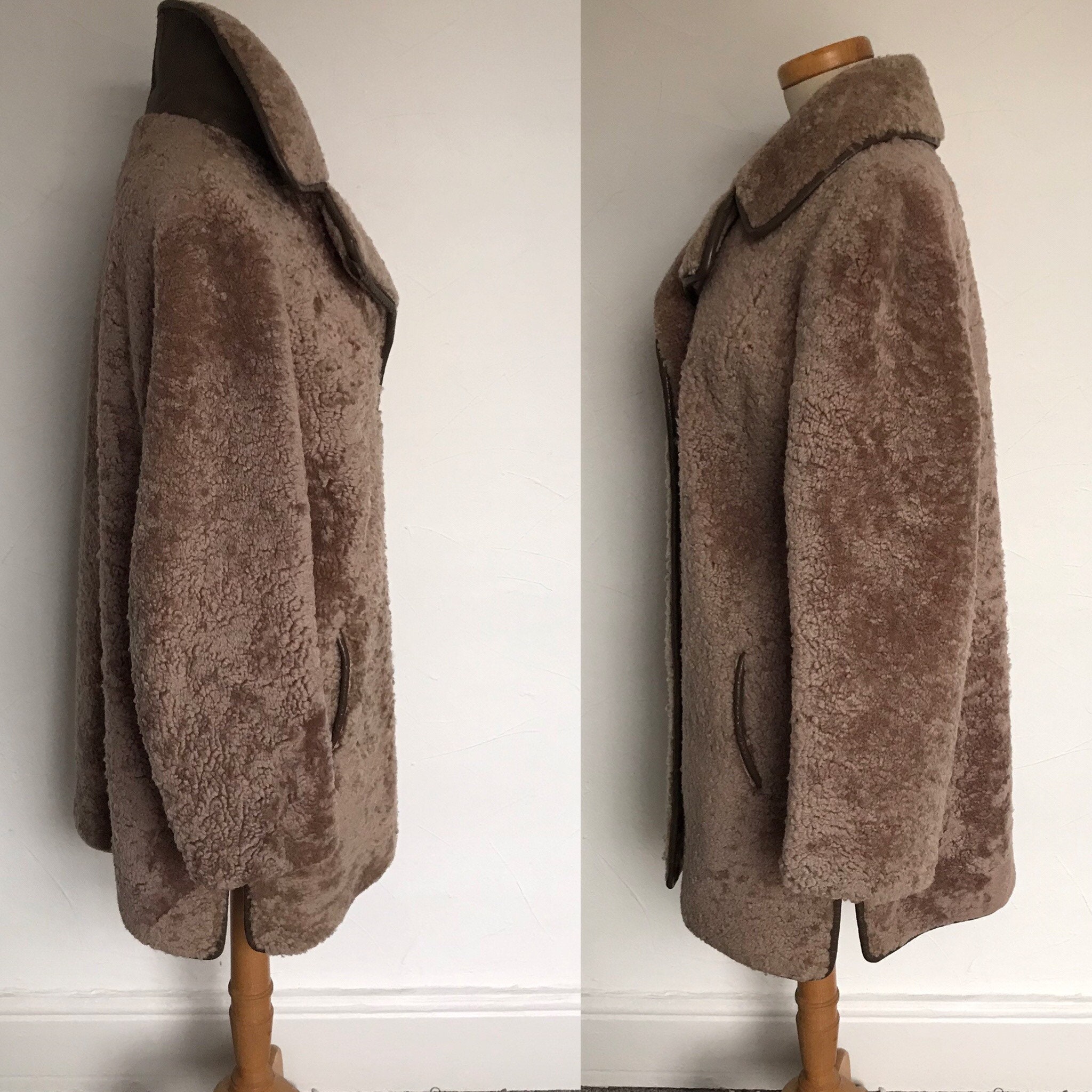 Vintage 1960s Curly Sheepskin Shearling Jacket Luxurious Heatona 60s ...