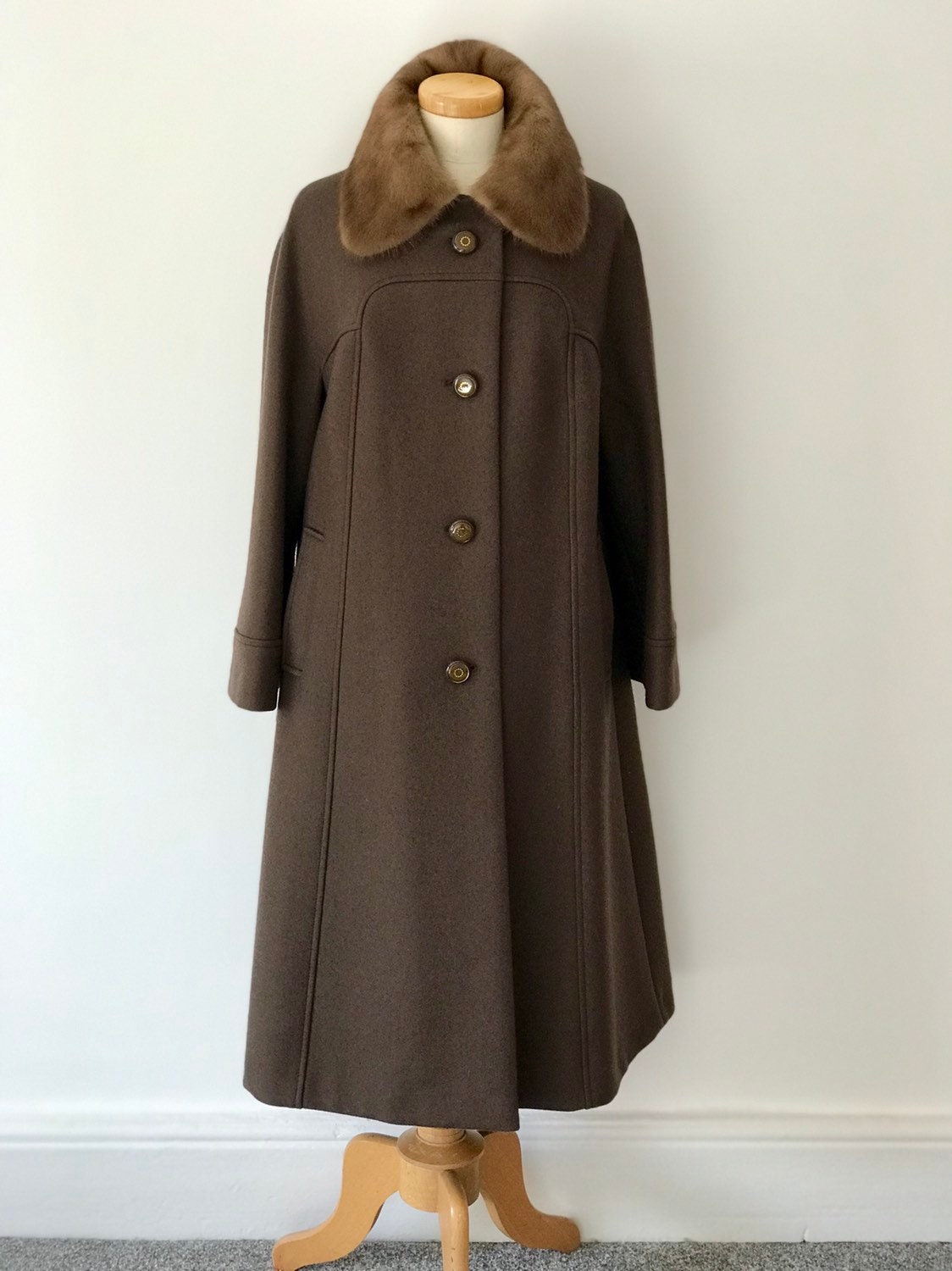 Vintage 1950s Coat Mocha Cashmere Raglan Sleeve Stunning Eastex 50s ...