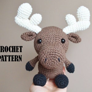 PATTERN: Milton the Moose, Crochet Animal Pattern, Toy, Amigurumi