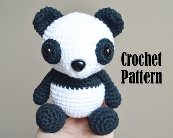 PATTERN: Pepper the Panda, Crochet Animal Pattern, Toy, Amigurumi