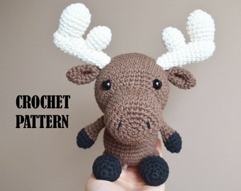 PATTERN: Milton the Moose, Crochet Animal Pattern, Toy, Amigurumi