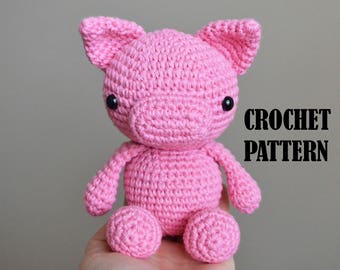 PATTERN: Bailey the Pig, Crochet Animal Pattern, Toy, Amigurumi