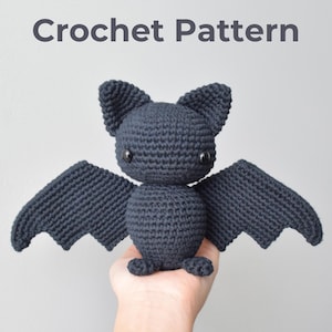 MÖNSTER: Skugga fladdermusen Amigurumi-mönster, Virkat djur, Leksak