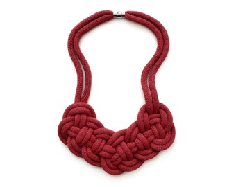 Cotton rope necklace made with lightweight soft cotton cord
