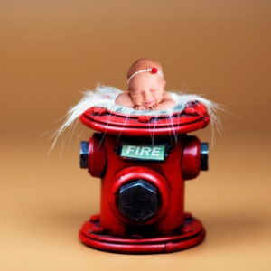 Fire Hydrant, Resting, Fire, Toddler, Child, Pink, Bath tub, Studio Portrait Photography Digital Backdrop Digital Props