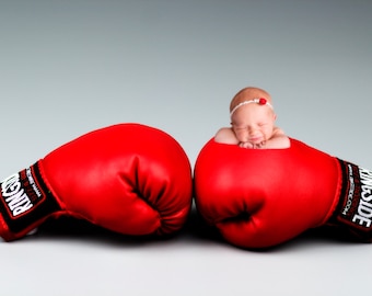 Red Boxing Gloves, Red Gloves, Pink Gloves Newborn Photography, Baby Prop Digital Backdrops, Digital Props
