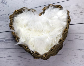 Newborn Digital Props Heart Basket, Fur Blanket Props, Basket Photography, Studio Portrait Photography Digital Backdrop Digital Props