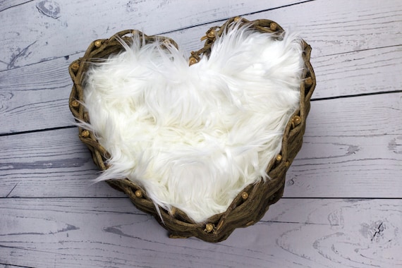 Newborn Digital Props Heart Basket, Fur Blanket Props, Basket Photography, Studio Portrait Photography Digital Backdrop Digital Props