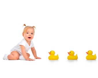 Ducks In A Row, High Key, Baby, Toddler, Child, Boys, Girls Studio Portrait Photography Digital Backdrop Digital Props
