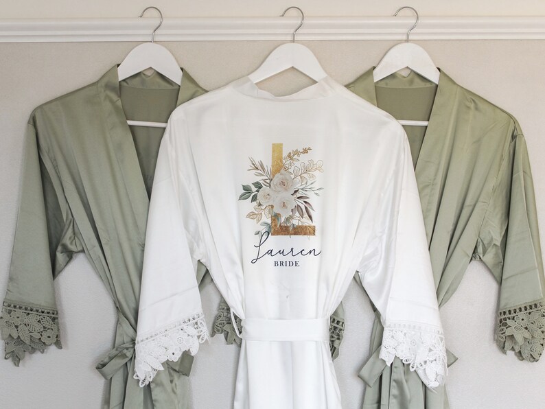 Sage Green Bridesmaid Robes Personalised Bridal Robes Etsy Ireland
