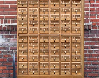Library Card Catalog Cabinet Etsy