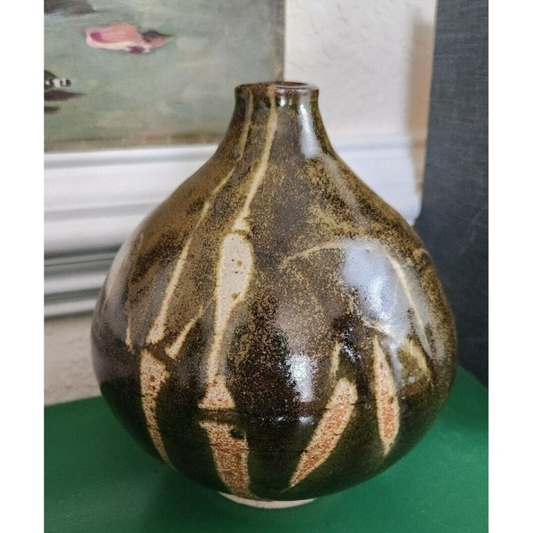 Vintage Studio Art Pottery Weed Pot Bud Vase Signed The Pottery 7.5" Tall