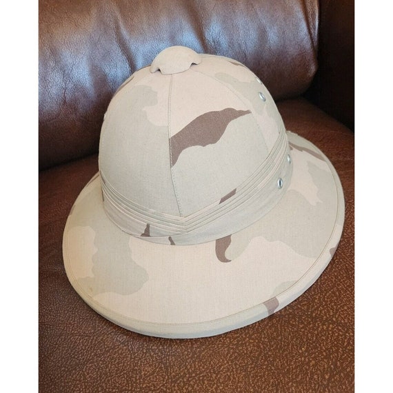US Army Desert Camo Pith Helmet Hat Made In Vietna