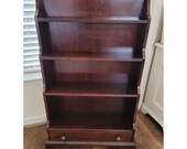 Vintage Mahogany Wood Mahogany Bookcase w Drawer Free shipping