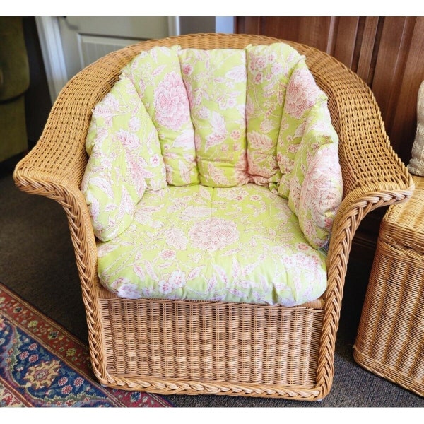 Vintage Large West Germany Wicker Rattan Lounge Chair Buyer Pays Shipping