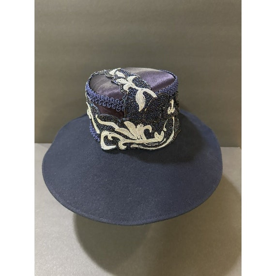Vintage Michael Howard Women's Wool Hat Beaded Se… - image 1