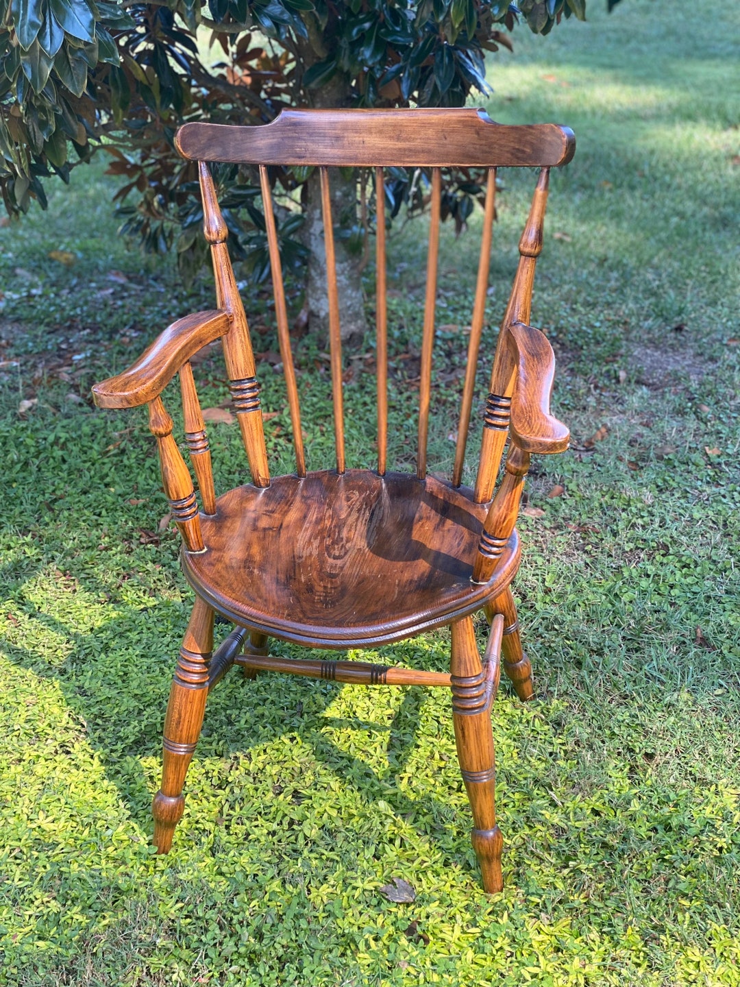 Antique Wood Arm Chair Harlequin Spindle Back Penny, Windsor Free Ship ...